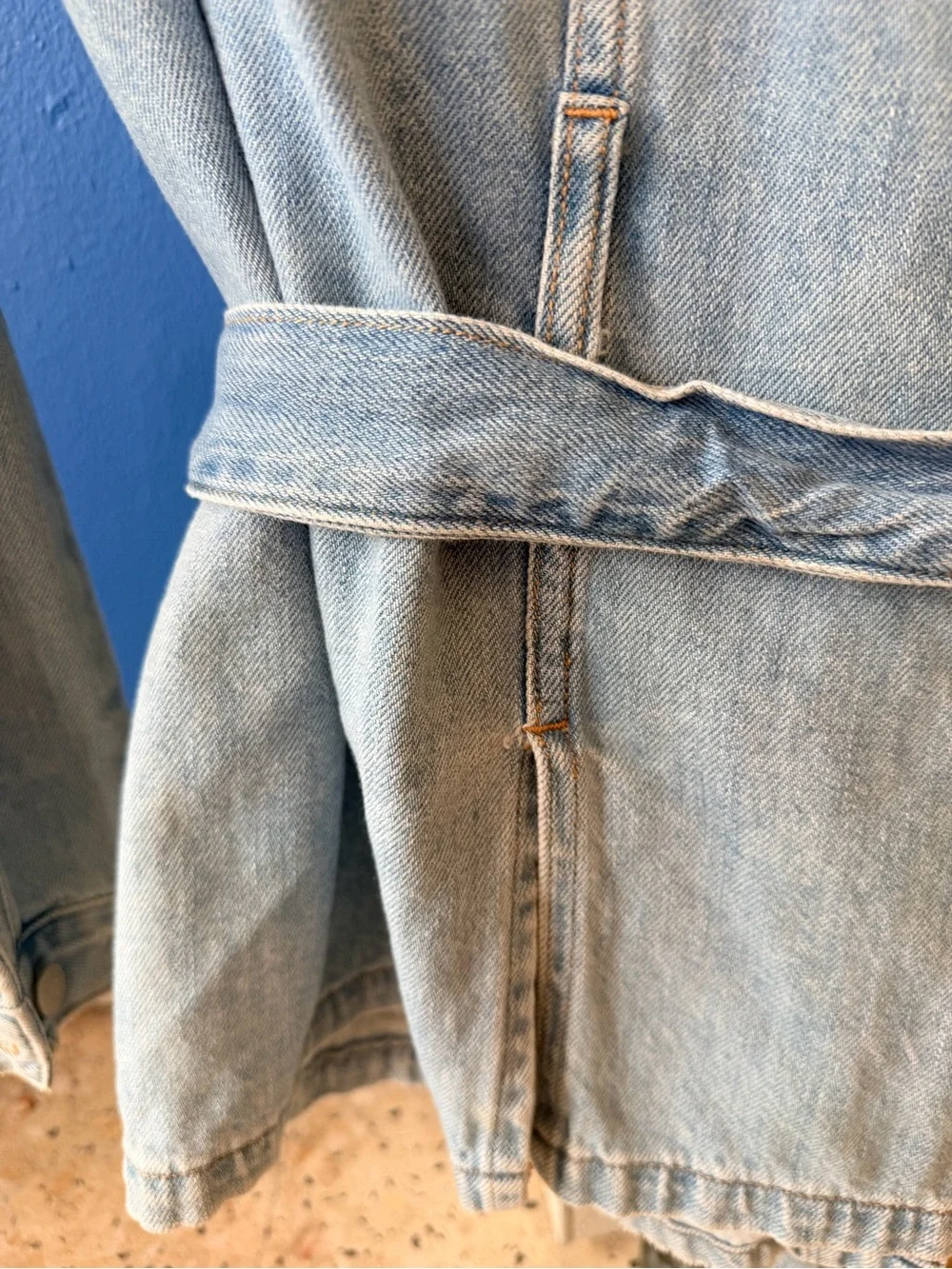 GAP 1969 Light Wash Belted Denim Utility Chore Jacket Size M - Picture 7 of 8
